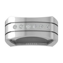 ARAIYA FINE JEWELRY 14K White Gold Diamond Mens Wedding Ring (1/5 cttw, I-J Color, I2-I3 Clarity) Size 10