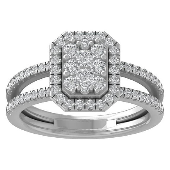 ARAIYA FINE JEWELRY 14K White Gold Diamond Ring (3/4 cttw, I-J Color, I2-I3 Clarity) Size 6.5