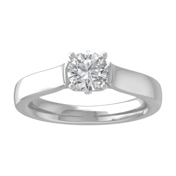 ARAIYA FINE JEWELRY 14K White Gold Diamond Solitaire Engagement Ring (1 cttw, I-J Color, I2-I3 Clarity) Size 7.5