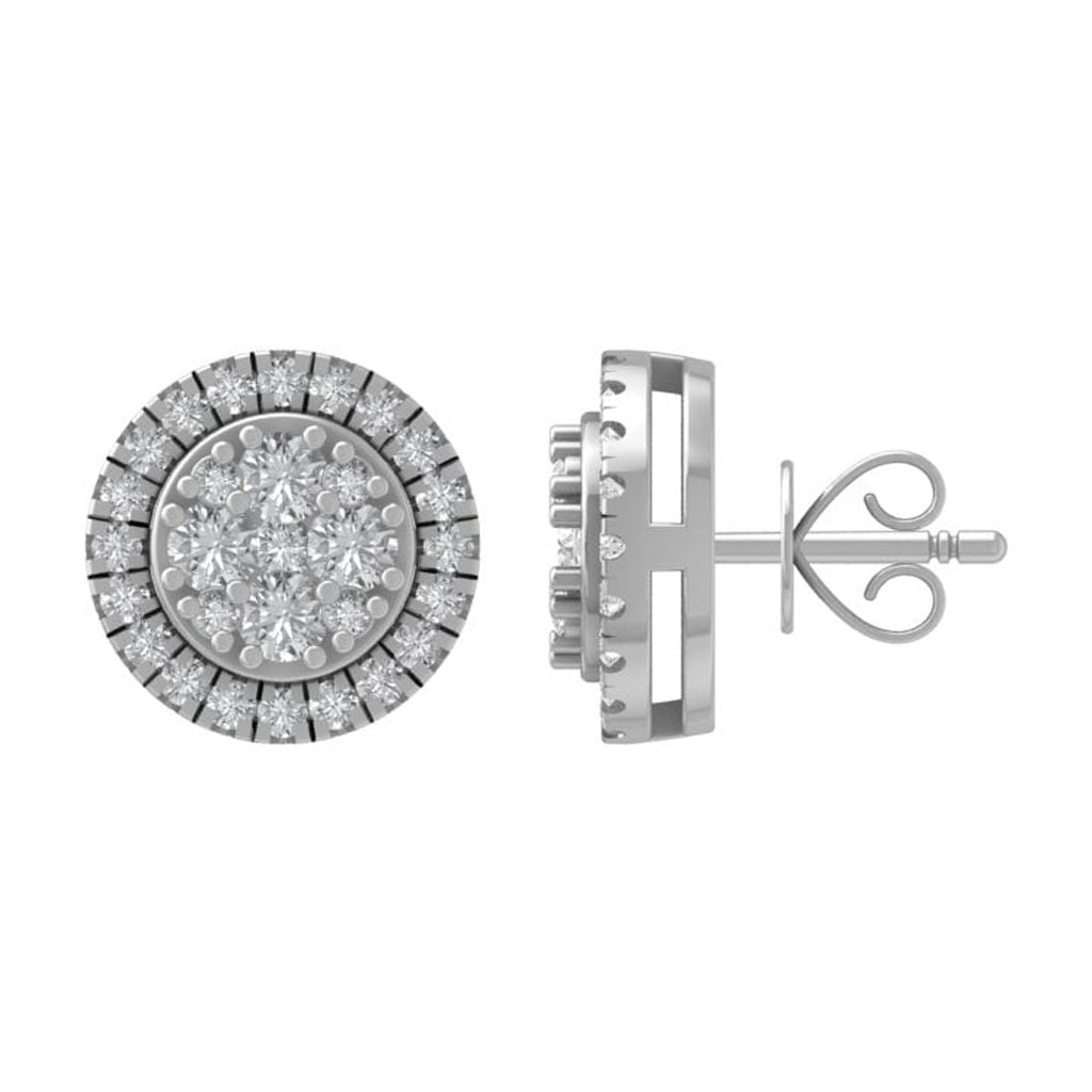 ARAIYA FINE JEWELRY 14K White Gold Diamond Stud Earrings (1/2 cttw, I2-I3 Clarity, I-J Color)