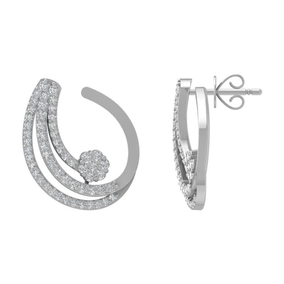 ARAIYA FINE JEWELRY 14K White Gold Diamond Stud Earrings (1/2 cttw, I2-I3 Clarity, I-J Color)