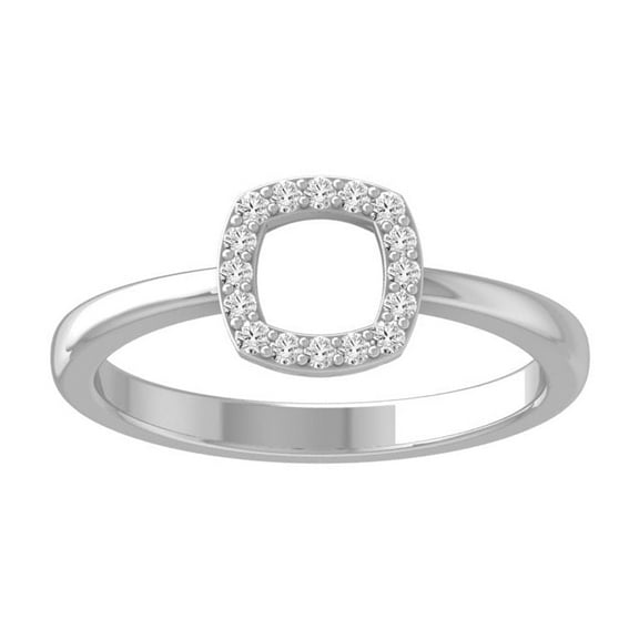 ARAIYA FINE JEWELRY 14K White Gold Diamond Wedding Anniversary Band Ring (1/10 cttw, I-J Color, I2-I3 Clarity) Size 10