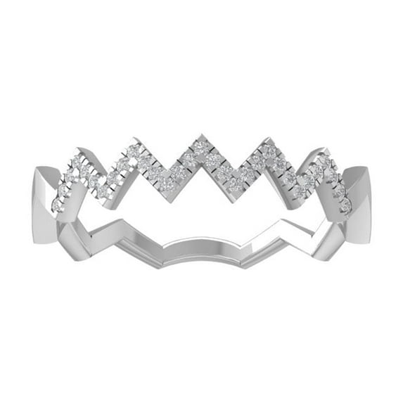 ARAIYA FINE JEWELRY 14K White Gold Diamond Wedding Band Ring (1/10 cttw, I-J Color, I2-I3 Clarity) Size 6.5