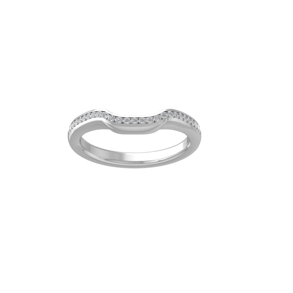 ARAIYA FINE JEWELRY 14K White Gold Diamond Wedding Band Ring (1/10 cttw ...