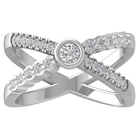 ARAIYA FINE JEWELRY 14K White Gold Diamond Wedding Band Ring (1/2 cttw, I-J Color, I2-I3 Clarity) Size 5