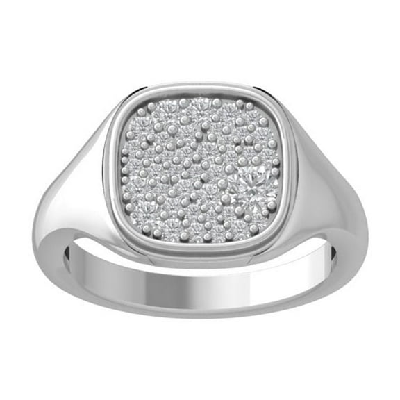 ARAIYA FINE JEWELRY 14K White Gold Diamond Wedding Band Ring (1/2 cttw, I-J Color, I2-I3 Clarity) Size 6.5