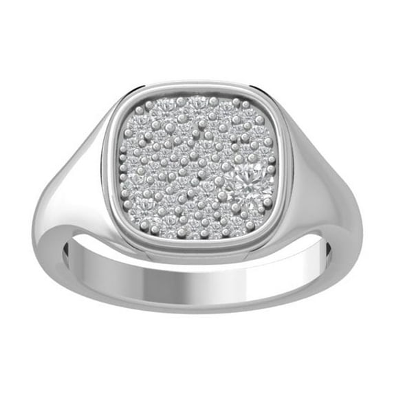 ARAIYA FINE JEWELRY 14K White Gold Diamond Wedding Band Ring (1/2 cttw, I-J Color, I2-I3 Clarity) Size 8