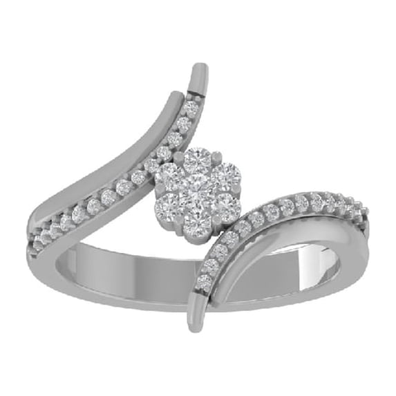ARAIYA FINE JEWELRY 14K White Gold Diamond Wedding Band Ring (1/3 cttw, I-J Color, I2-I3 Clarity) Size 5