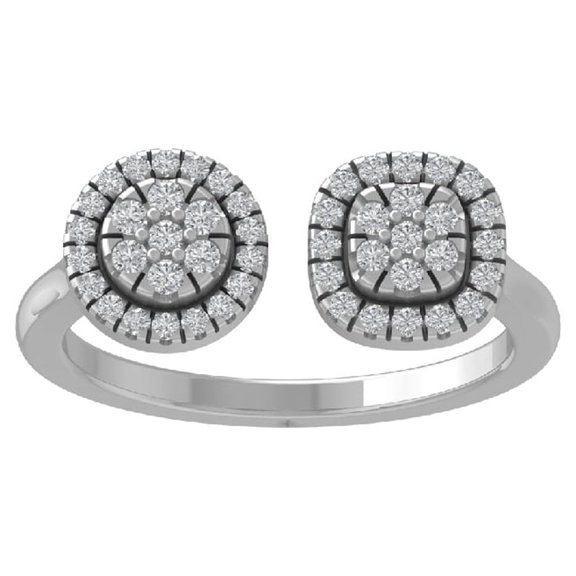 ARAIYA FINE JEWELRY 14K White Gold Diamond Wedding Band Ring (1/3 cttw, I-J Color, I2-I3 Clarity) Size 5