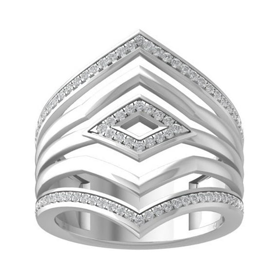ARAIYA FINE JEWELRY 14K White Gold Diamond Wedding Band Ring (1/3 cttw, I-J Color, I2-I3 Clarity) Size 7.5