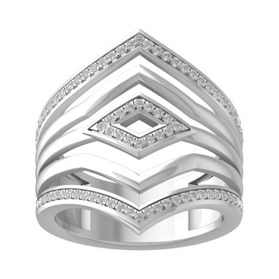 ARAIYA FINE JEWELRY 14K White Gold Diamond Wedding Band Ring (1/3 cttw, I-J Color, I2-I3 Clarity) Size 8