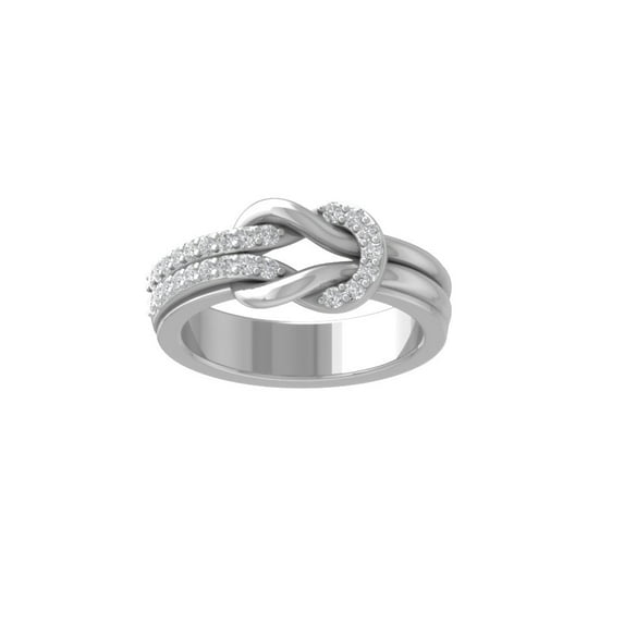 ARAIYA FINE JEWELRY 14K White Gold Diamond Wedding Band Ring (1/33 cttw, I-J Color, I2-I3 Clarity) Size 10