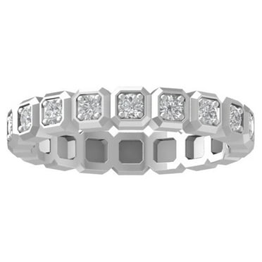 ARAIYA FINE JEWELRY 14K White Gold Diamond Wedding Band Ring (1/4 cttw, I-J Color, I2-I3 Clarity) Size 5