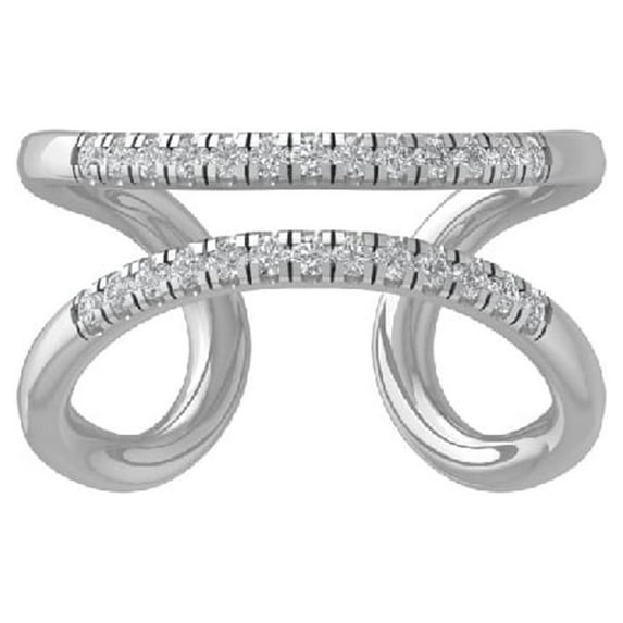 ARAIYA FINE JEWELRY 14K White Gold Diamond Wedding Band Ring (1/4 cttw, I-J Color, I2-I3 Clarity) Size 8.5