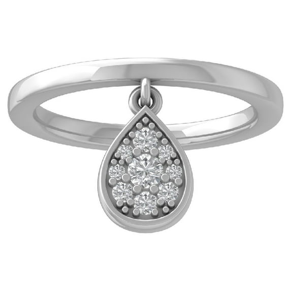 ARAIYA FINE JEWELRY 14K White Gold Diamond Wedding Band Ring (1/4 cttw, I-J Color, I2-I3 Clarity) Size 8