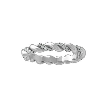 ARAIYA FINE JEWELRY 14K White Gold Diamond Wedding Band Ring (1/5 cttw, I-J Color, I2-I3 Clarity) Size 5