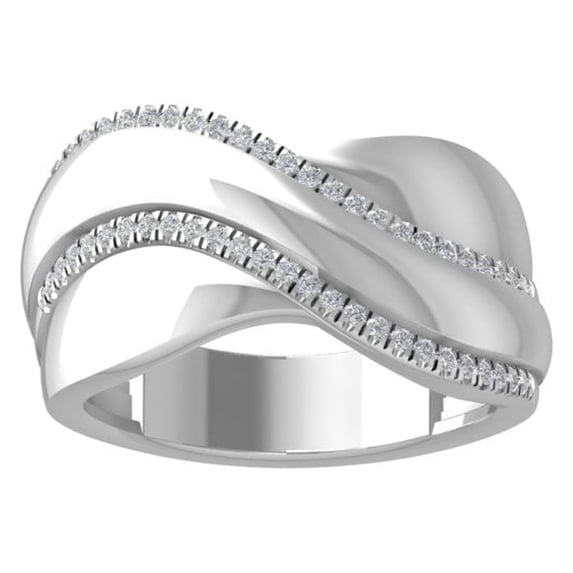 ARAIYA FINE JEWELRY 14K White Gold Diamond Wedding Band Ring (1/5 cttw, I-J Color, I2-I3 Clarity) Size 8