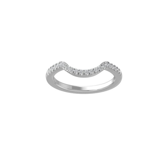 ARAIYA FINE JEWELRY 14K White Gold Diamond Wedding Band Ring (1/6 cttw, I-J Color, I2-I3 Clarity) Size 7.5