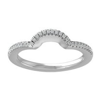ARAIYA FINE JEWELRY 14K White Gold Diamond Wedding Band Ring (1/8 cttw, I-J Color, I2-I3 Clarity) Size 9