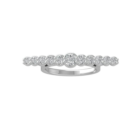 ARAIYA FINE JEWELRY 14K White Gold Diamond Wedding Band Ring (1 cttw, I-J Color, I2-I3 Clarity) Size 8