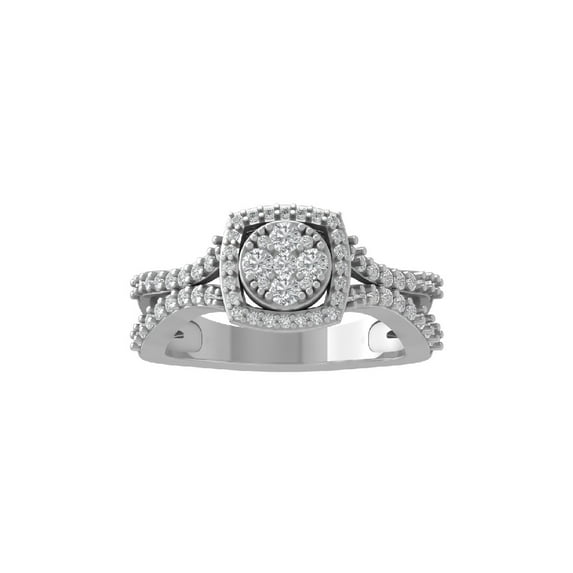ARAIYA FINE JEWELRY 14K White Gold Diamond Wedding Band Ring (3/4 cttw, I-J Color, I2-I3 Clarity) Size 6