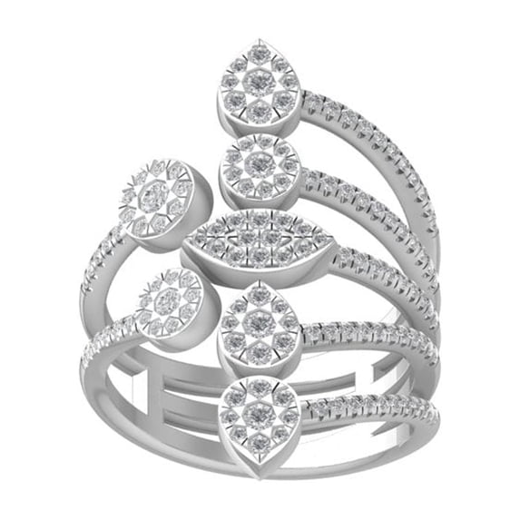 ARAIYA FINE JEWELRY 14K White Gold Diamond Wedding Band Ring (3/4 cttw, I-J Color, I2-I3 Clarity) Size 9