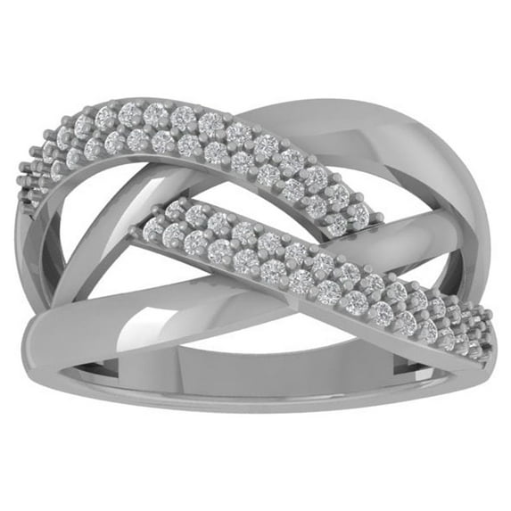 ARAIYA FINE JEWELRY 14K White Gold Diamond Wedding Band Ring (3/8 cttw, I-J Color, I2-I3 Clarity) Size 5.5