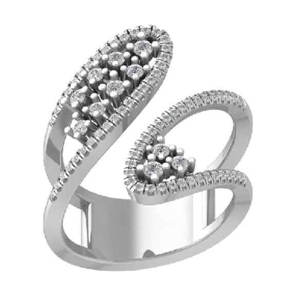 ARAIYA FINE JEWELRY 14K White Gold Diamond Wedding Band Ring (5/8 cttw, I-J Color, I2-I3 Clarity) Size 7