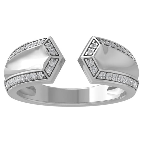 ARAIYA FINE JEWELRY 14K White Gold Diamond Wedding Band Ring for Men's (1/3 cttw, I-J Color, I2-I3 Clarity) Size 5