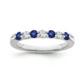 thumbnail image 1 of ARAIYA FINE JEWELRY 14K White Gold Diamond and Blue Sapphire 7-Stone Band Ring (1/6 cttw, I-J Color, I2 Clarity), Size 7, 1 of 5