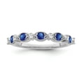 thumbnail image 1 of ARAIYA FINE JEWELRY 14K White Gold Diamond and Blue Sapphire Stackable Eternity Band Ring (1/10 cttw, I-J Color, I2-I3 Clarity), Size 7.5, 1 of 6