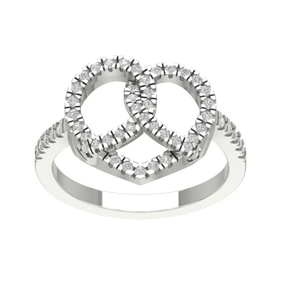 ARAIYA FINE JEWELRY 14K White Gold Interlink Join Lab Grown Diamond Band Ring (1/3 cttw, D-F Color, VS Clarity), Size 9.5