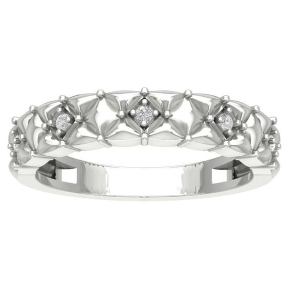 ARAIYA FINE JEWELRY 14K White Gold Lab Grown Diamond Band Ring (1/20 cttw, D-F Color, VS Clarity), Size 5.5