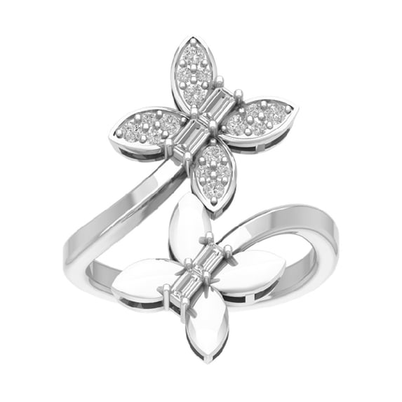 ARAIYA FINE JEWELRY 14K White Gold Lab Grown Diamond Band Ring (3/8 cttw, D-F Color, VS Clarity), Size 9