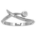 thumbnail image 1 of ARAIYA FINE JEWELRY 14K White Gold Lab Grown Diamond Bypass Band Ring (1/20 cttw, D-F Color, VS Clarity), Size 6.5, 1 of 5
