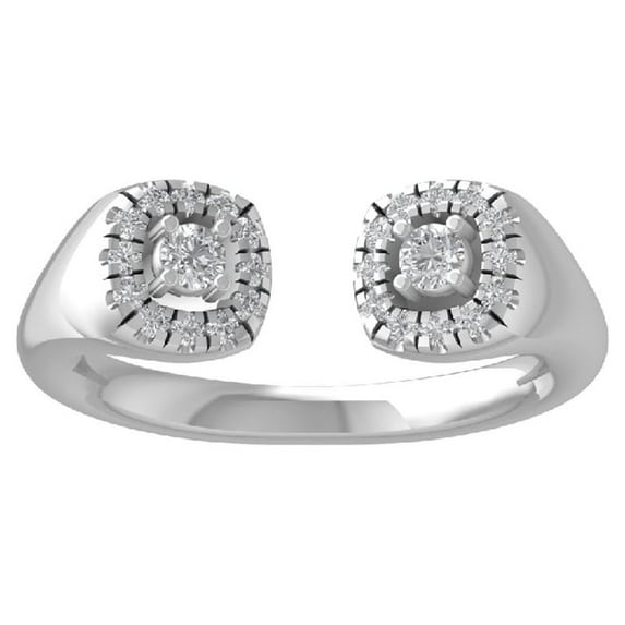 ARAIYA FINE JEWELRY 14K White Gold Lab Grown Diamond Bypass Band Ring (1/4 cttw, D-F Color, VS Clarity) Size 8.5