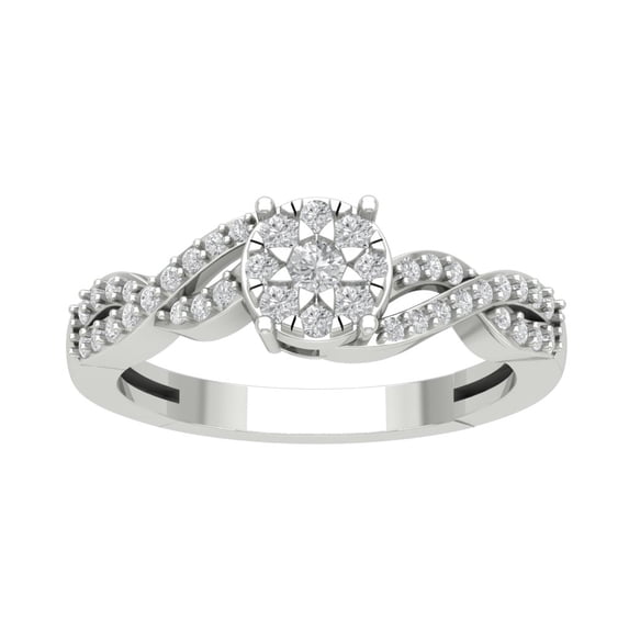 ARAIYA FINE JEWELRY 14K White Gold Lab Grown Diamond Bypass Ring (1/2 cttw, D-F Color, VS Clarity), Size 7