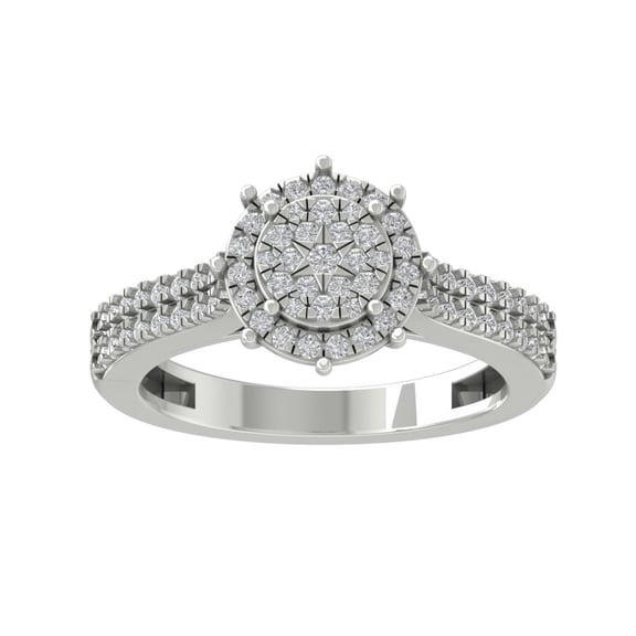 ARAIYA FINE JEWELRY 14K White Gold Lab Grown Diamond Cluster Ring (1/2 cttw, D-F Color, VS1 Clarity) Size 5.5