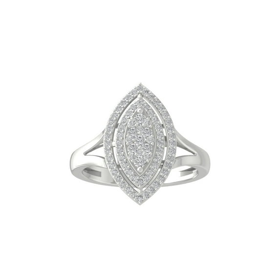 ARAIYA FINE JEWELRY 14K White Gold Lab Grown Diamond Cluster Ring (1/2 cttw, D-F Color, VS1 Clarity) Size 8