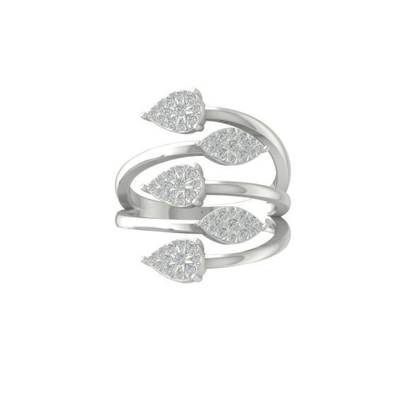 ARAIYA FINE JEWELRY 14K White Gold Lab Grown Diamond Cluster Ring (1/2 cttw, D-F Color, VS1 Clarity) Size 9
