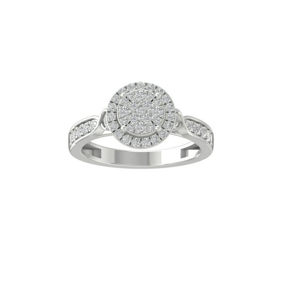 ARAIYA FINE JEWELRY 14K White Gold Lab Grown Diamond Cluster Ring (5/8 cttw, D-F Color, VS1 Clarity) Size 5.5