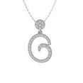 thumbnail image 1 of ARAIYA FINE JEWELRY 14K White Gold Lab Grown Diamond Composite Cluster Pendant with Gold Plated Silver Cable Chain Necklace (1/4 cttw, D-F Color, VS Clarity) 18", 1 of 1