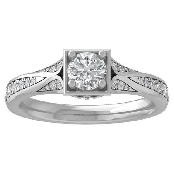 ARAIYA FINE JEWELRY 14K White Gold Lab Grown Diamond Engagement Ring (7/8 cttw, D-F Color, VS Clarity) Size 10
