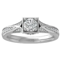 ARAIYA FINE JEWELRY 14K White Gold Lab Grown Diamond Engagement Ring (7/8 cttw, D-F Color, VS Clarity) Size 8
