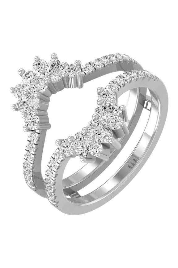 FINE JEWELRY 14K White Gold Lab Grown Diamond Enhancer Wedding Band Ring (3/4 cttw, D-F Color, VS1 Clarity) Size 7