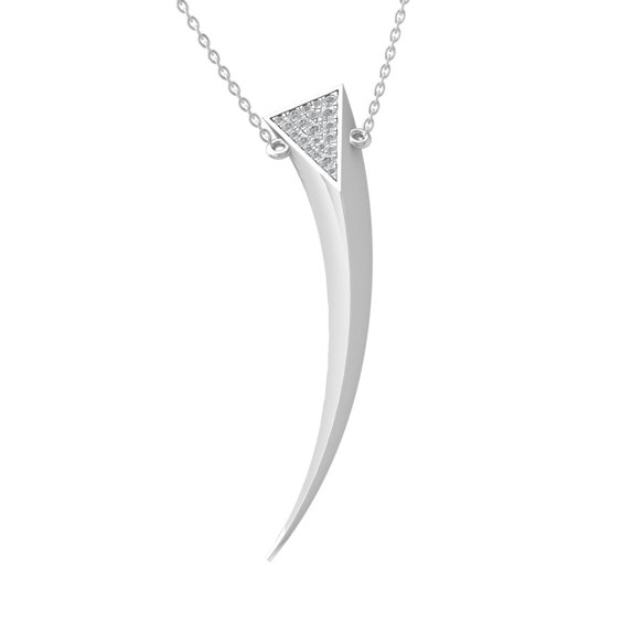 ARAIYA FINE JEWELRY 14K White Gold Lab Grown Diamond Fashion Pendant with Gold Plated Silver Cable Chain Necklace (1/6 cttw, D-F Color, VS Clarity) 18"
