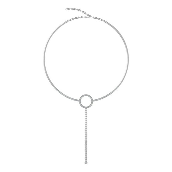 ARAIYA FINE JEWELRY 14K White Gold Lab Grown Diamond Fashion Pendant Silver Cable Chain Necklace (1 cttw, D-F Color, VS Clarity) 14.5"