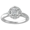thumbnail image 1 of ARAIYA FINE JEWELRY 14K White Gold Lab Grown Diamond Halo Engagement Ring (1 1/2 cttw, D-F Color, VS Clarity) Size 10, 1 of 4