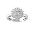 thumbnail image 1 of ARAIYA FINE JEWELRY 14K White Gold Lab Grown Diamond Halo Engagement Ring (1 cttw, D-F Color, VS1 Clarity) Size 10, 1 of 4