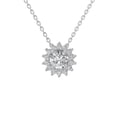 thumbnail image 1 of ARAIYA FINE JEWELRY 14K White Gold Lab Grown Diamond Halo Pendant with Gold Plated Silver Cable Chain Necklace (5/8 cttw, D-F Color, VS Clarity) 18", 1 of 1